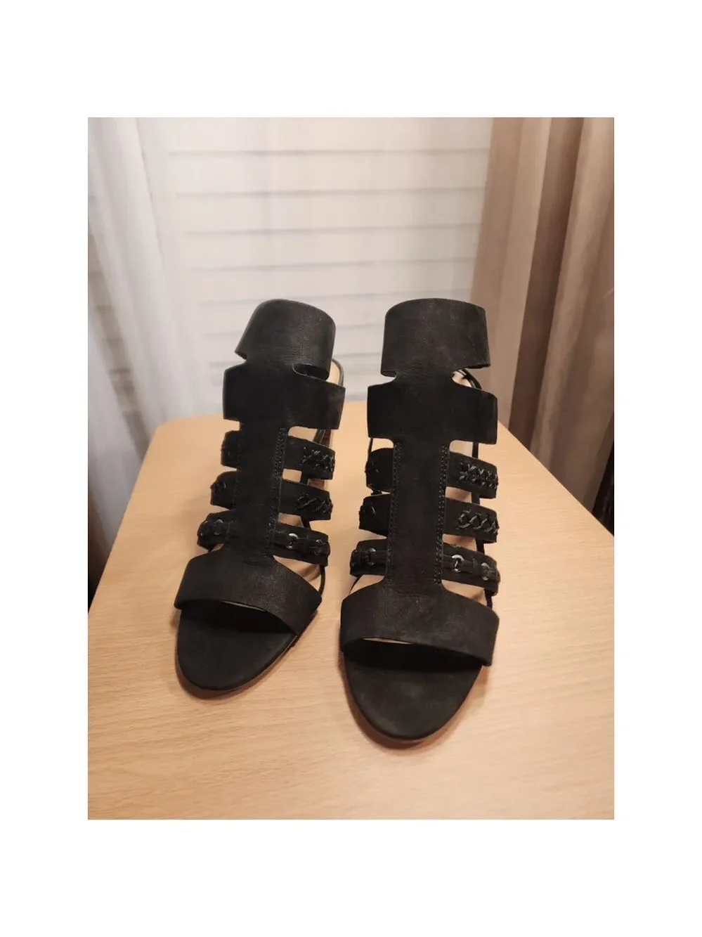 Lucky Brand Suede LEATHER Embroidered Block Heel Sandal Booties sz 9.5 M BLACK